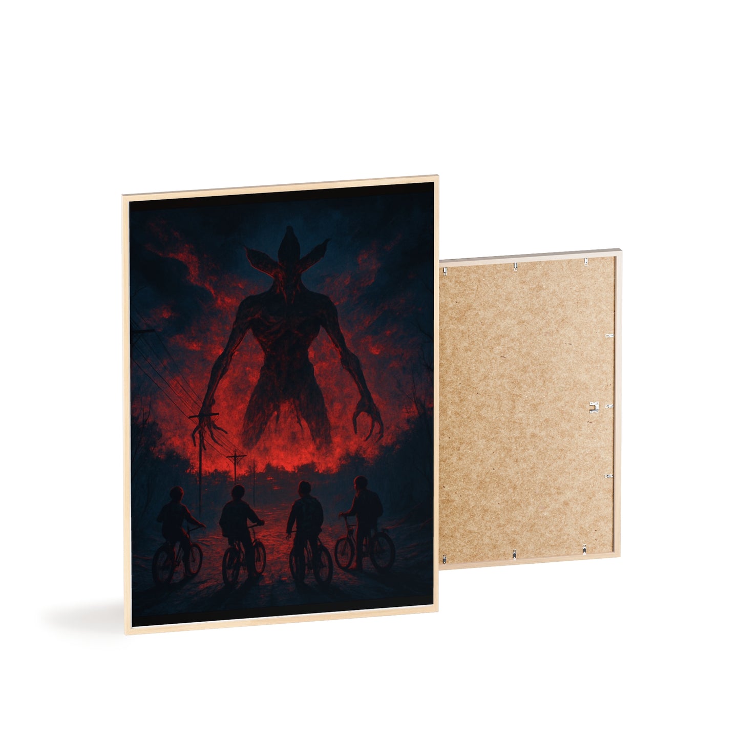 Stranger Things 5 wall  Art - Poster with Frame , Dark Red and Black