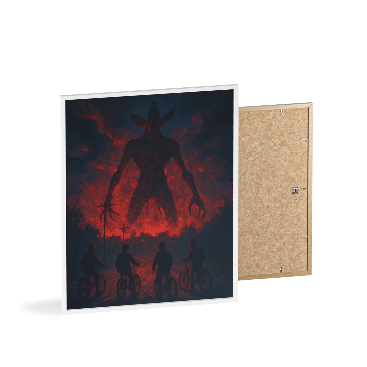 Stranger Things 5 wall  Art - Poster with Frame , Dark Red and Black