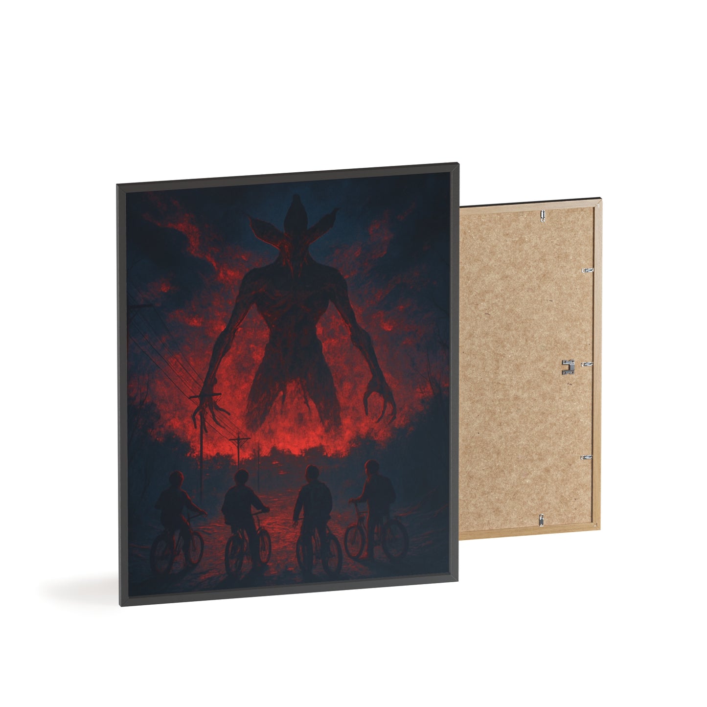 Stranger Things 5 wall  Art - Poster with Frame , Dark Red and Black