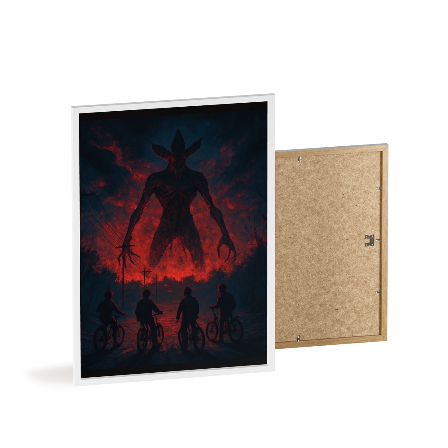 Stranger Things 5 wall  Art - Poster with Frame , Dark Red and Black