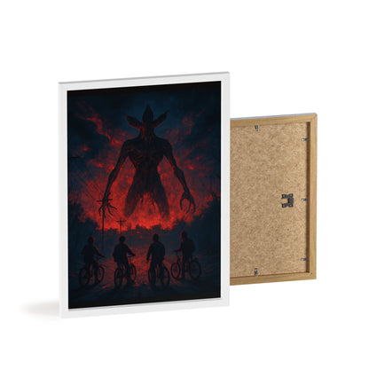 Stranger Things 5 wall  Art - Poster with Frame , Dark Red and Black
