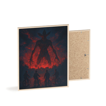 Stranger Things 5 wall  Art - Poster with Frame , Dark Red and Black