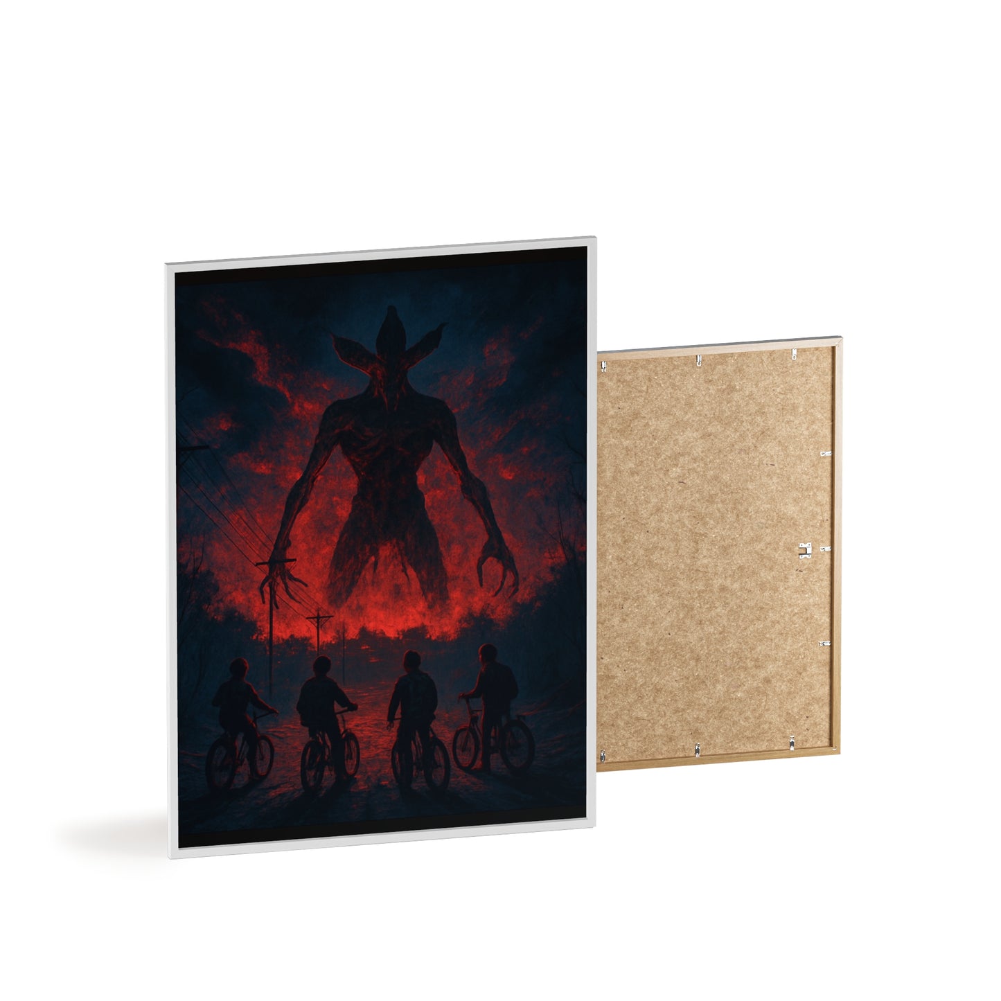 Stranger Things 5 wall  Art - Poster with Frame , Dark Red and Black